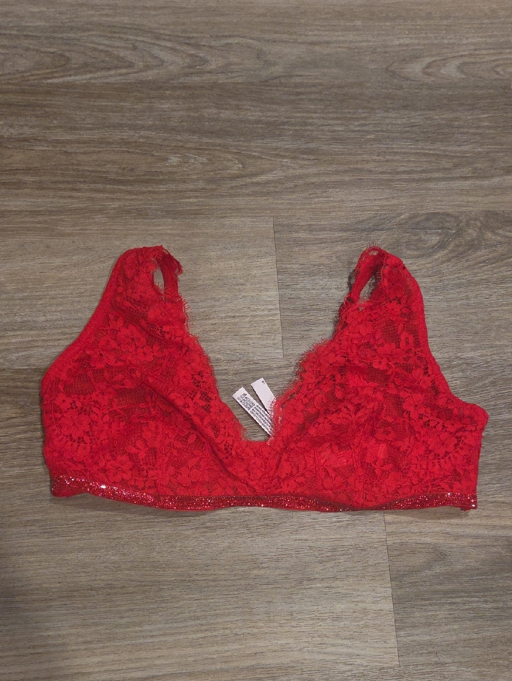 Victoria's Secret Red Lace Bralette Size XL Nwt